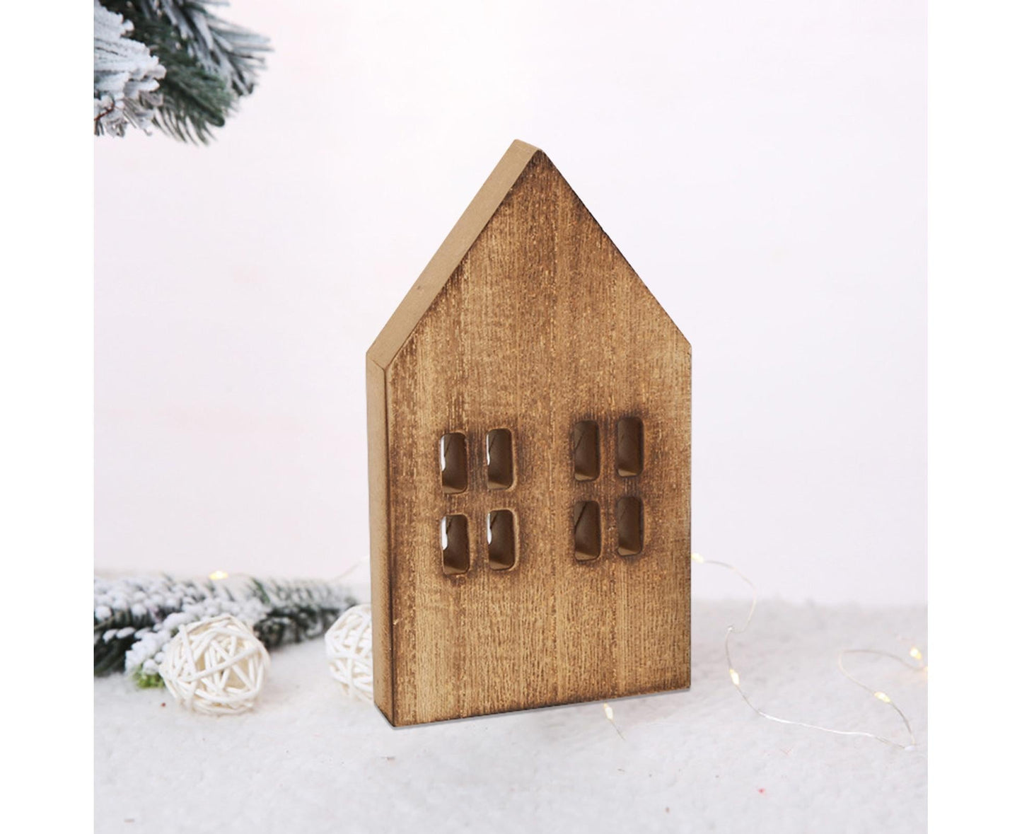 Miniature Wooden House-Brown L