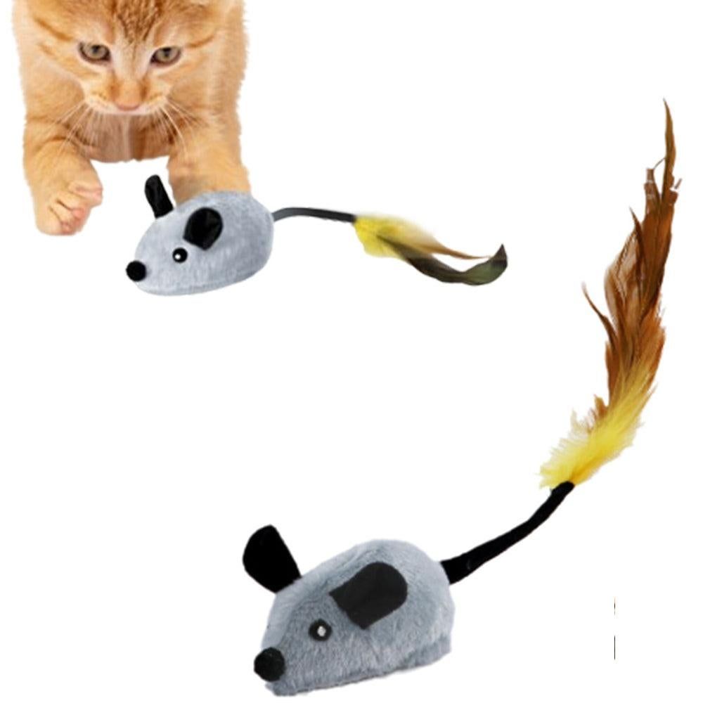 Squeaky Escaping Mouse Toy Light-up Auto Moving Rechargeable Interactive Cat Toy Grey
