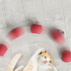 Interactive Cat Toy Moving Cat Ball with Dragonfly Tail Indoor Auto-Turn Cat Toy Red