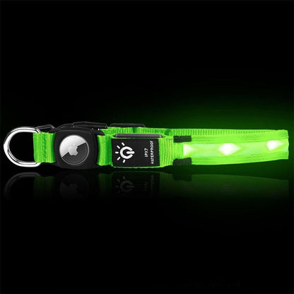 Luminous LED Pet Dog Collar Light-up USB Rechargeable Dog Collar Green - M