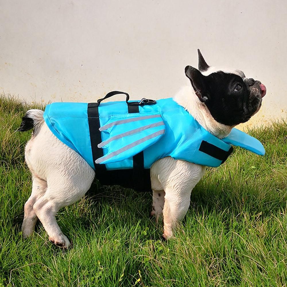 Dog Life Jacket Wings Pet Life Vest Adjustable Dog Flotation Swim Vest Blue - XS