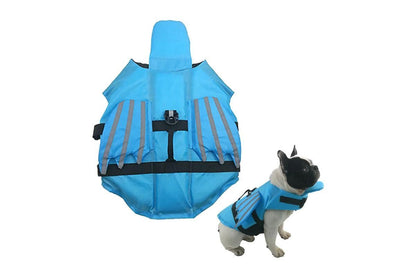 Dog Life Jacket Wings Pet Life Vest Adjustable Dog Flotation Swim Vest Blue - 2XL