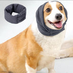 Dog Calming Ear Wraps Ear Protection Cover Pet Dog Head Muff Dark Gray - L