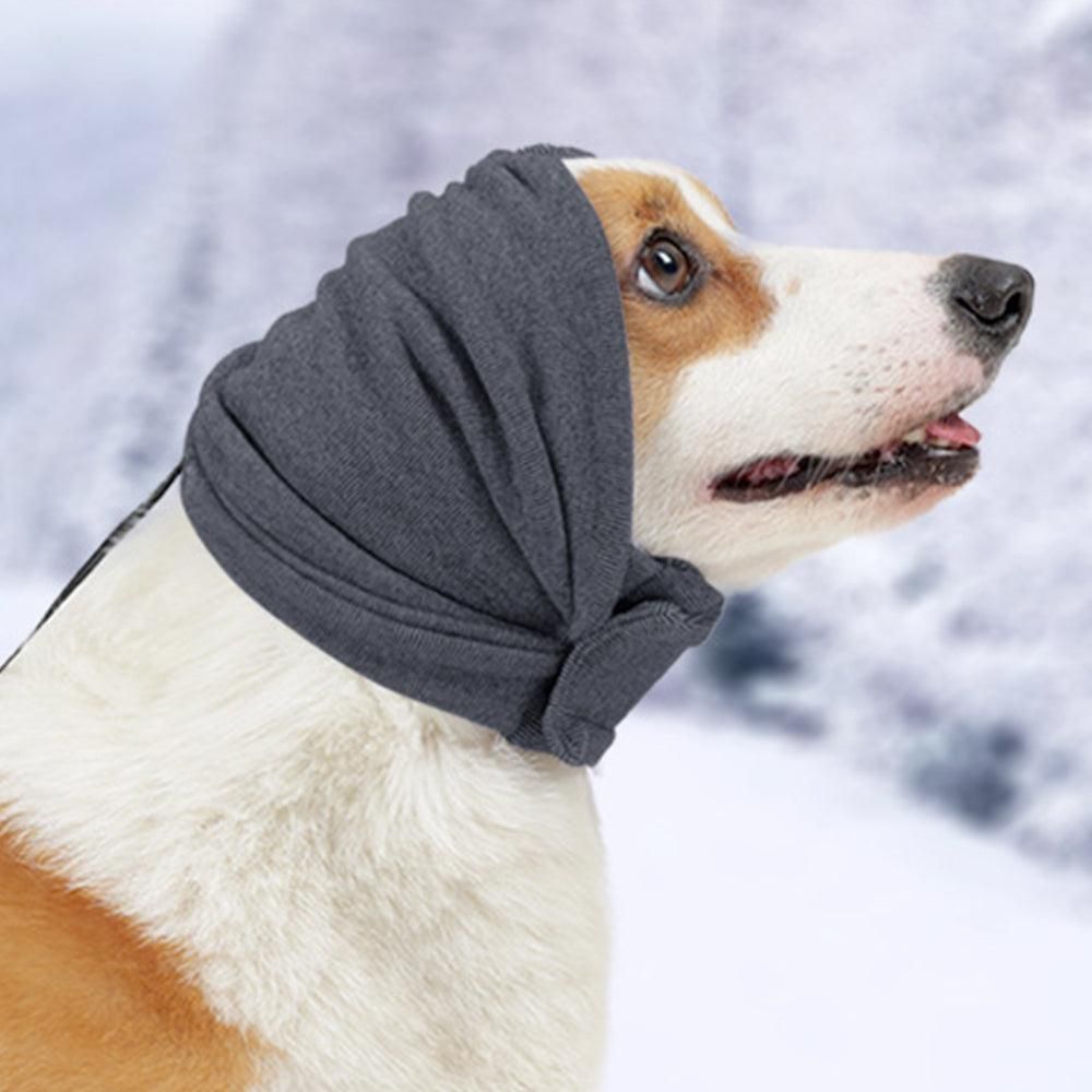 Dog Calming Ear Wraps Ear Protection Cover Pet Dog Head Muff Dark Gray - L
