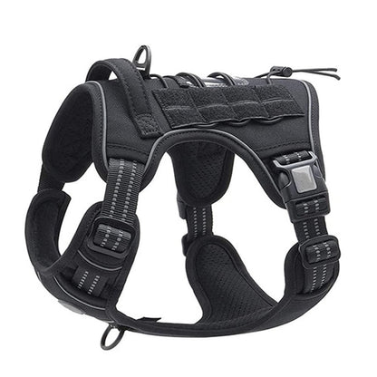 No-Pull Training Dog Harness Adjustable Reflective Pet Training Vest Easy Control M -Black