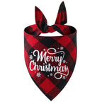 Christmas Pet Triangle Scarf Dog Bandana Pet Wearable Accessories Red Grid - Santa Claus