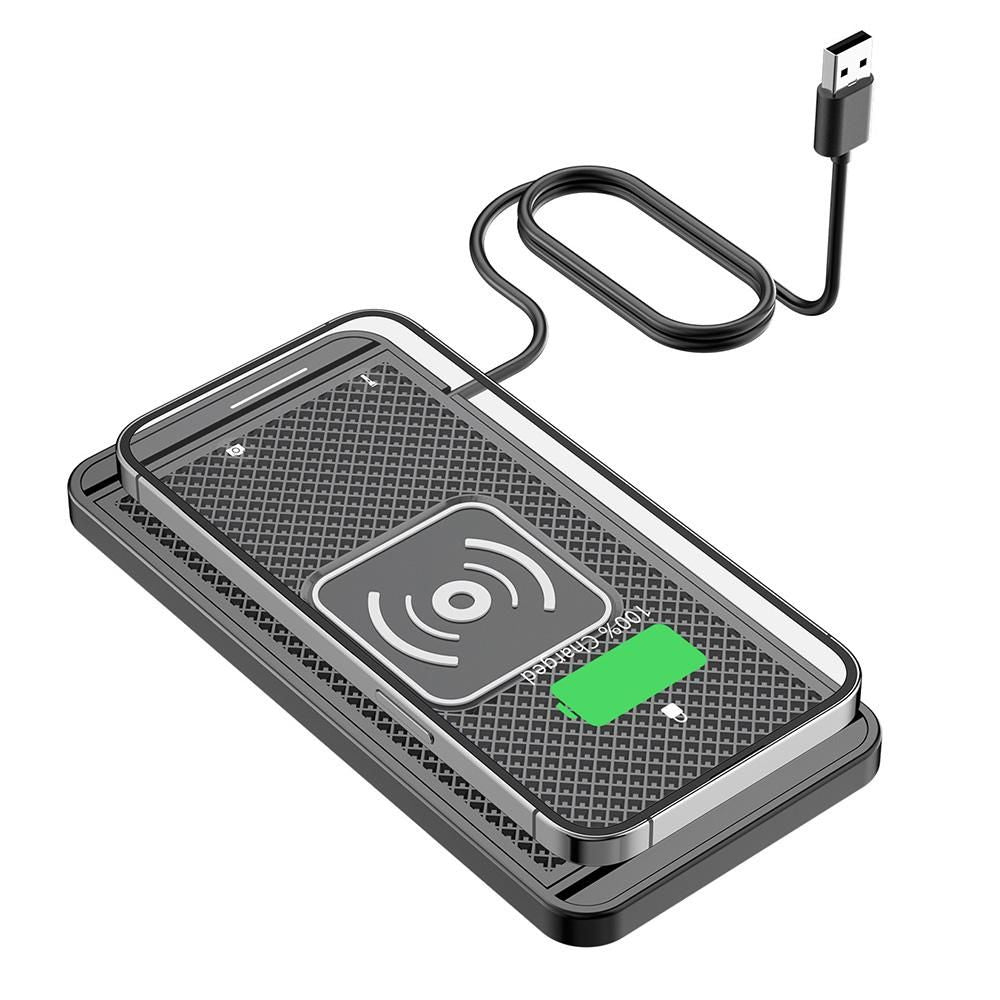 Universal Car Wireless Fast Charger Mat Non-Slip Charging Pad for Devices with Wireless Charging Function USB Style