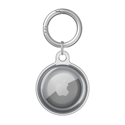 For Apple AirTag Case Clear TPU Protective Cover with Key Ring Black