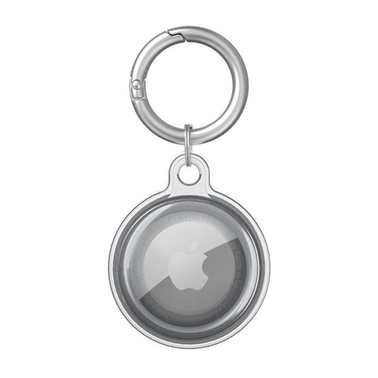 For Apple AirTag Case Clear TPU Protective Cover with Key Ring Black