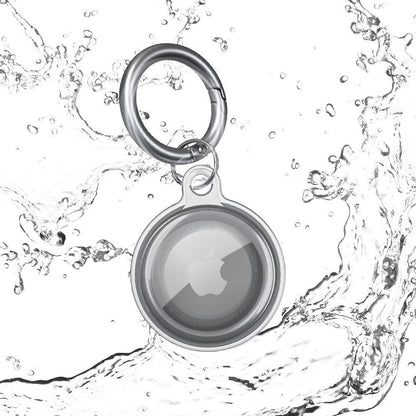 For Apple AirTag Case Clear TPU Protective Cover with Key Ring Black