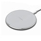 10W Qi Wireless Fast Charger with 1m USB Charging Cable for Smartphones - Silver