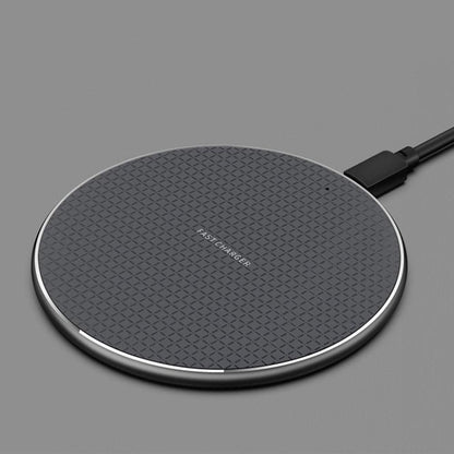 10W Qi Wireless Fast Charger with 1m USB Charging Cable for Smartphones - Black