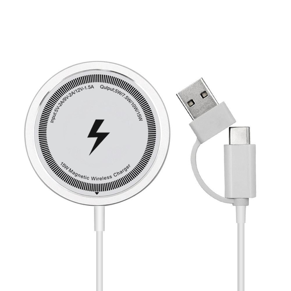 15W Fast Charger for iPhone 16 15 14 13 12 Series Wireless Charger for Wireless Charging Smart Phones White