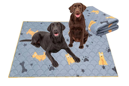 2Pcs Washable Pet Dog Training Pee Pad Reusable Absorbent Cushion Pet Pee Mat-Light Gray L