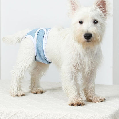 2pcs Dog Diapers Reusable Washable Nappy Wraps Panties for Pets Period Underpants-Blue S