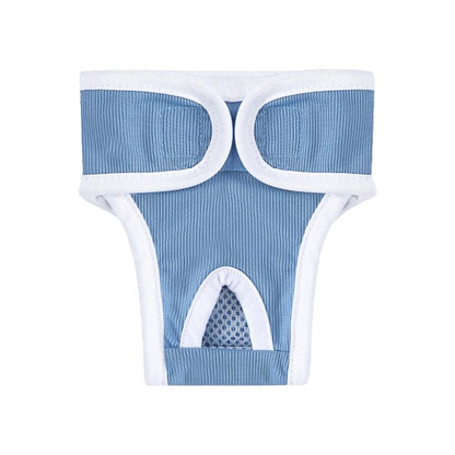 2pcs Dog Diapers Reusable Washable Nappy Wraps Panties for Pets Period Underpants-Blue M