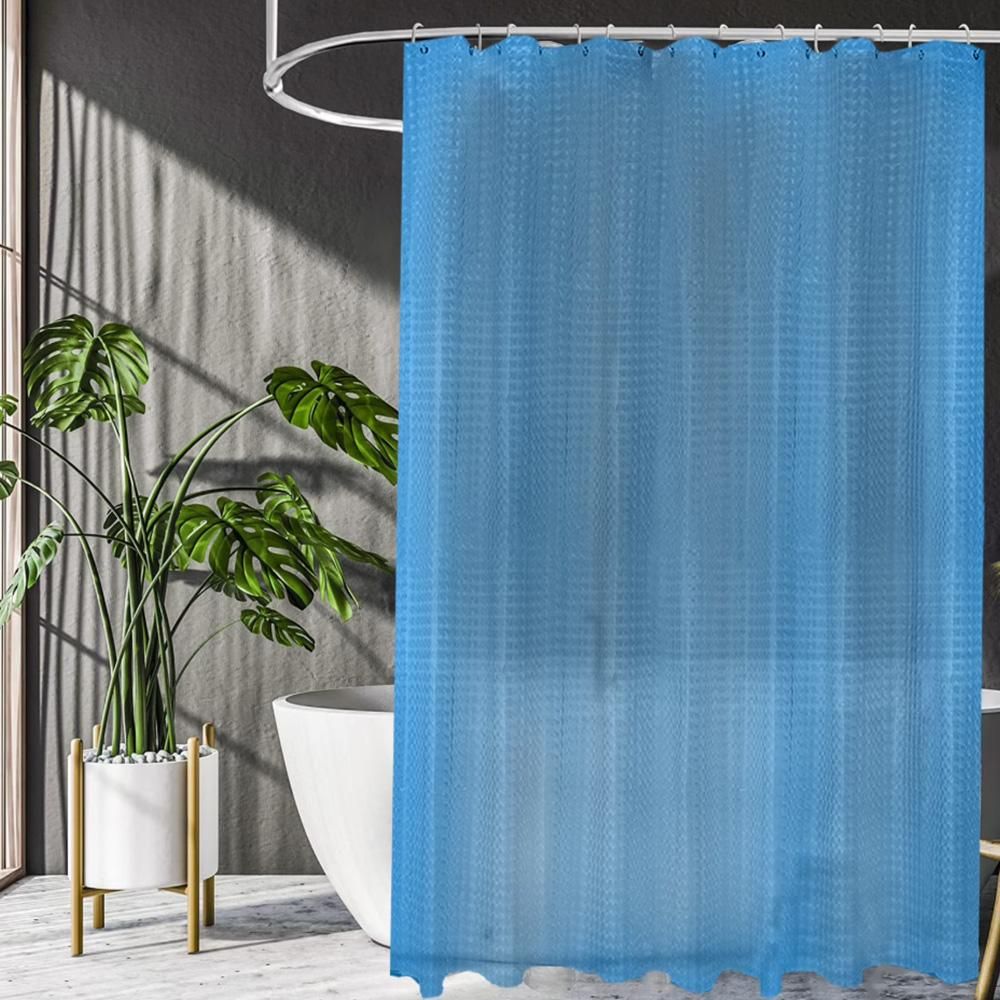 PEVA Thickened Shower Curtain Liner 180x180cm with Rustproof Grommets and Hooks - Style 1