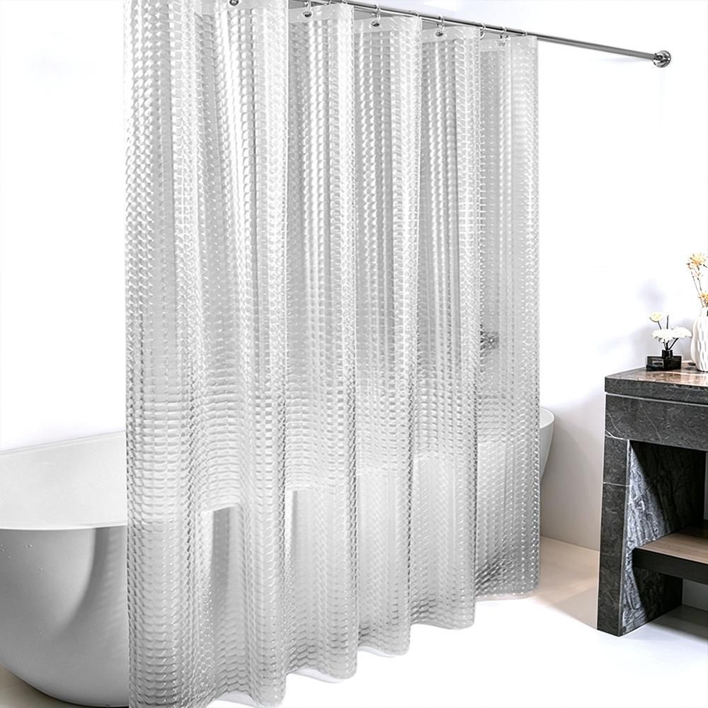PEVA Thickened Shower Curtain Liner 180x180cm with Rustproof Grommets and Hooks - Style 2