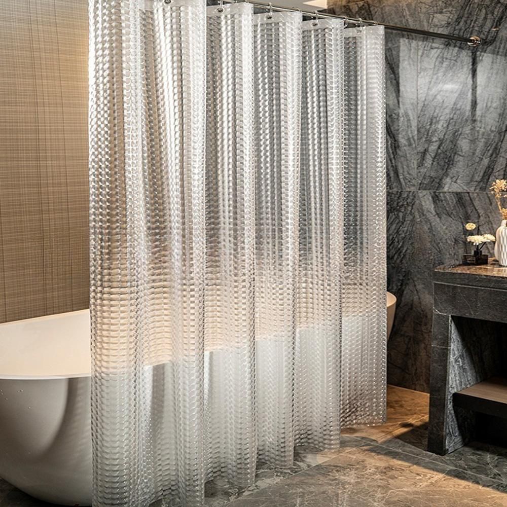 PEVA Thickened Shower Curtain Liner 180x180cm with Rustproof Grommets and Hooks - Style 2