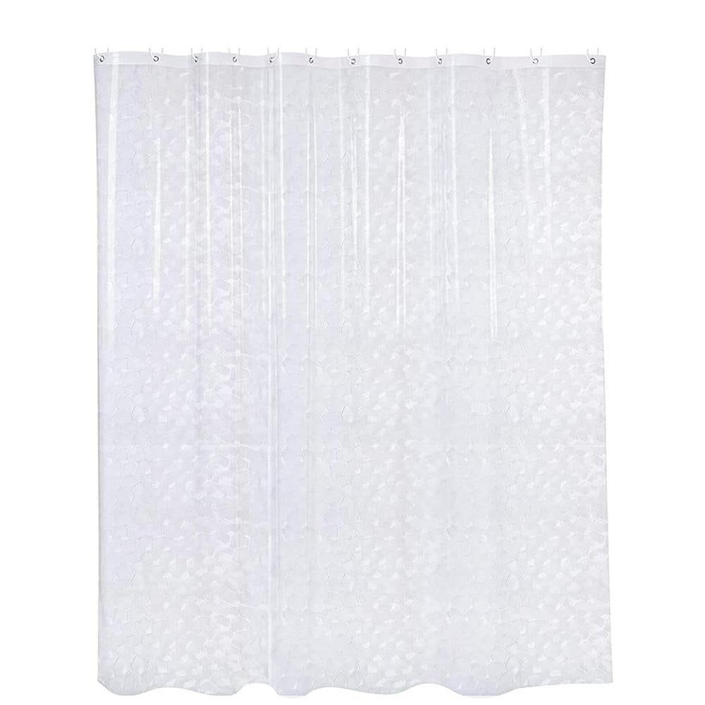 PEVA Thickened Shower Curtain Liner 180x180cm with Rustproof Grommets and Hooks - Style 2