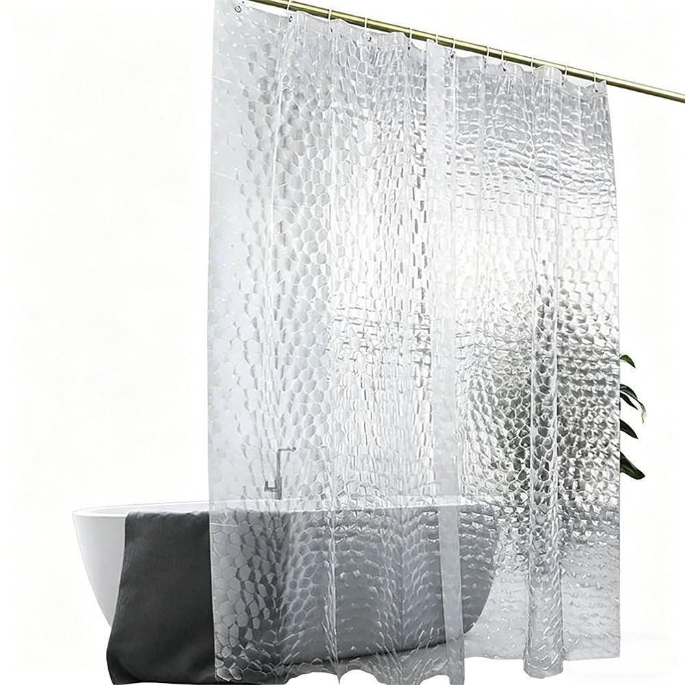 PEVA Thickened Shower Curtain Liner 180x180cm with Rustproof Grommets and Hooks - Style 2