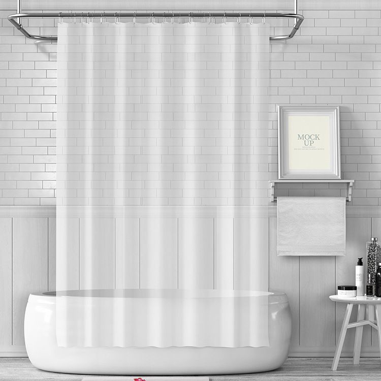 PEVA Thickened Shower Curtain Liner 180x180cm with Rustproof Grommets and Hooks - Style 3