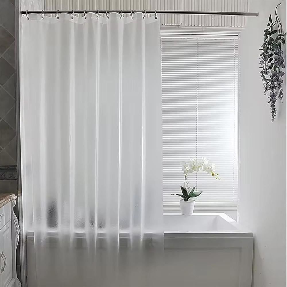 PEVA Thickened Shower Curtain Liner 180x180cm with Rustproof Grommets and Hooks - Style 3