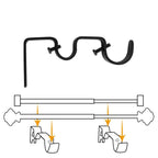 Retro Double Curtain Rod Bracket Strong Wall Mount for 1.8cm 2.6cm Rods - 1 Pack