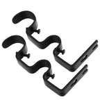 Retro Double Curtain Rod Bracket Strong Wall Mount for 1.8cm 2.6cm Rods - 1 Pack