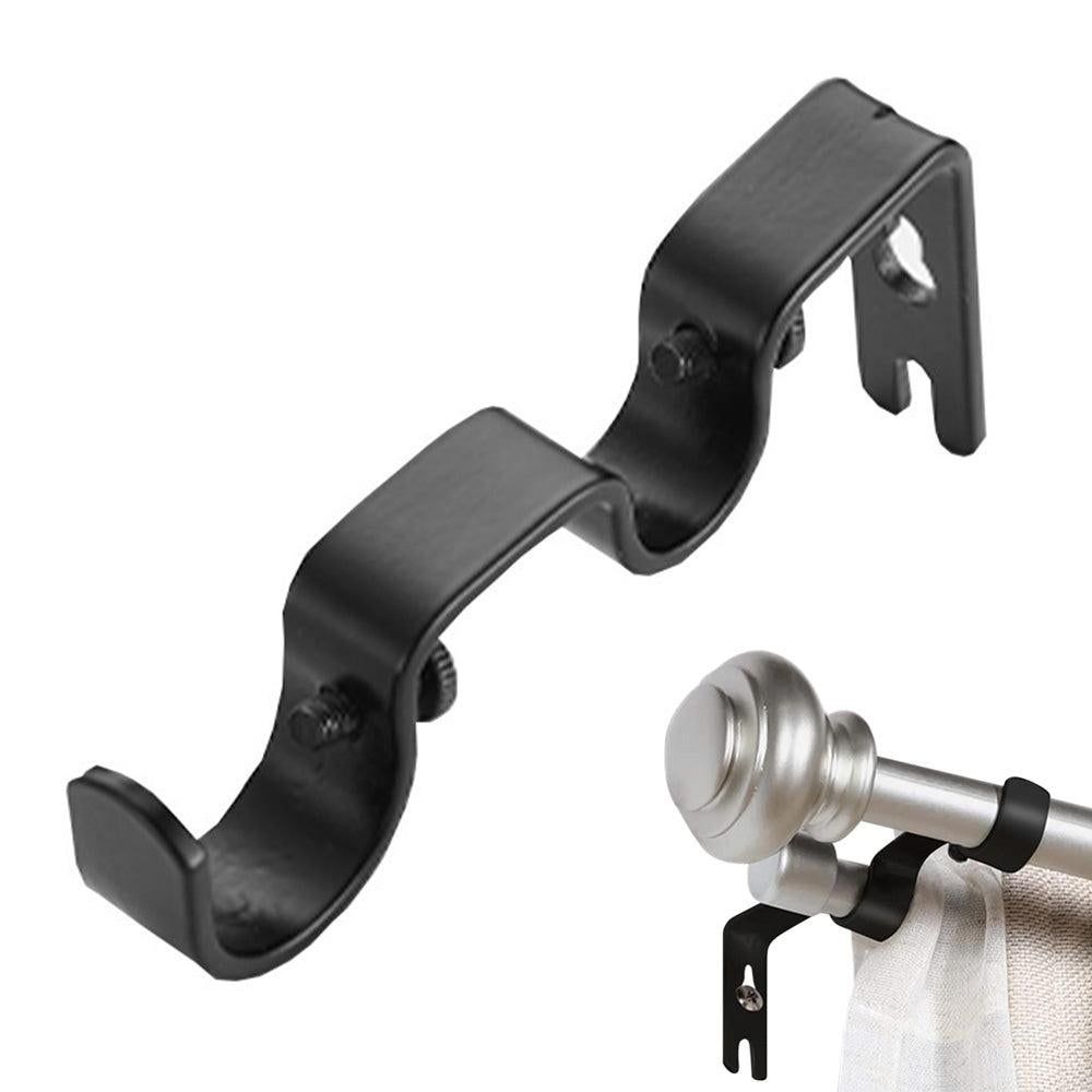 Retro Double Curtain Rod Bracket Strong Wall Mount for 1.8cm 2.6cm Rods - 1 Pack
