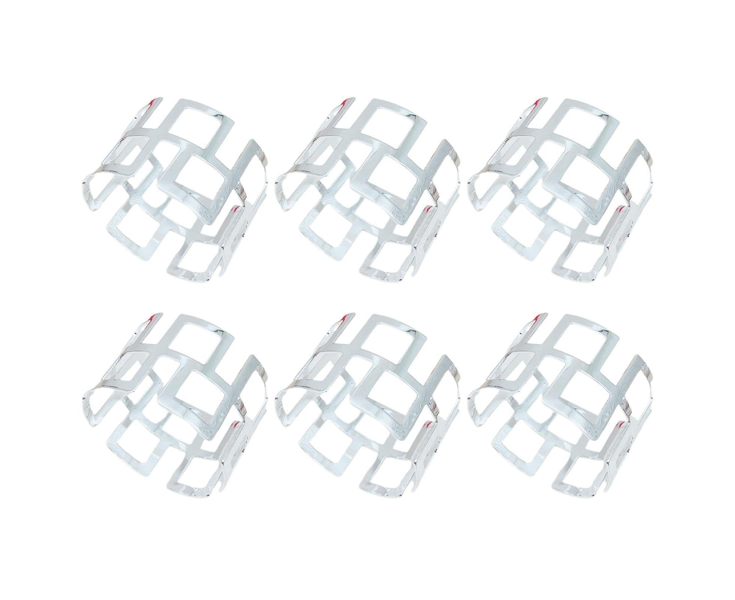 6Pcs Napkin Buckle Exquisite Elegant Fashion Table Decoration Napkin Rings for Kitchen-Silver