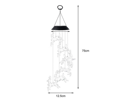 Solar Halloween Wind Chime Light - Elk
