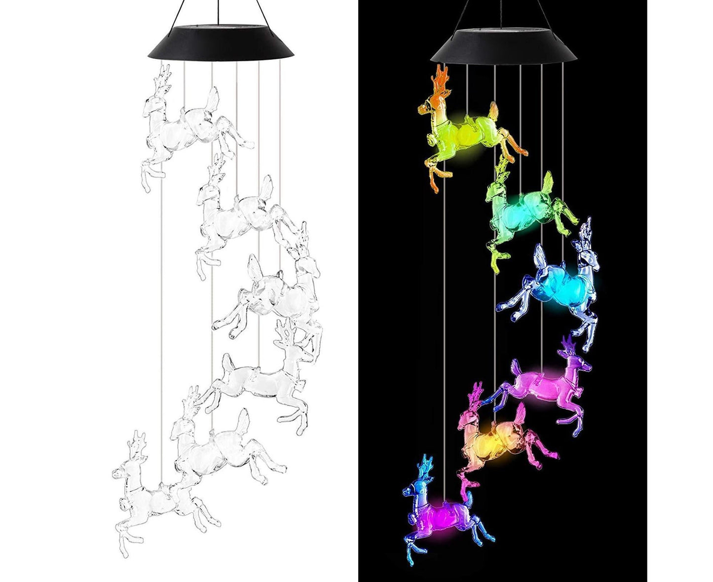 Solar Halloween Wind Chime Light - Elk