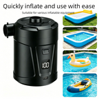 Outdoor Camping Digital Electric Air Pump, 5200mAh Built-in Battery, for Air Mattresses and Swim Rings - White