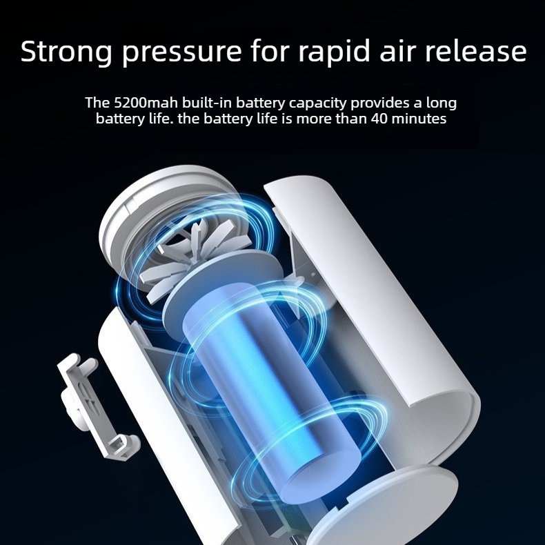 Outdoor Camping Digital Electric Air Pump, 5200mAh Built-in Battery, for Air Mattresses and Swim Rings - Orange