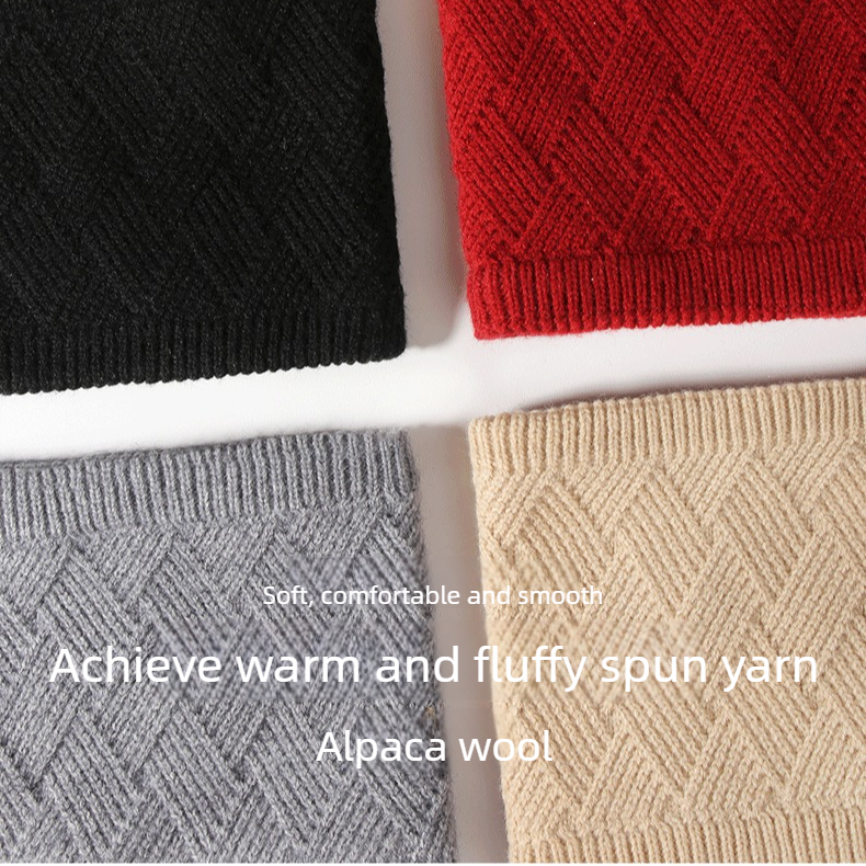 Women's Fashionable Winter 3-Piece Set: Knit Hat, Scarf, and Gloves.  A must-have for outdoor skiing and cycling - Off-White