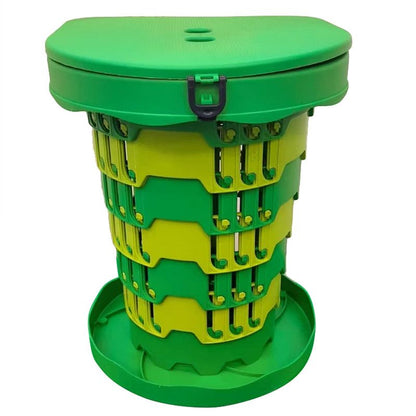 Outdoor Foldable Portable Toilet, Emergency Toilet Seat, Portable Camping Toilet Stool with Height Adjustment - Green
