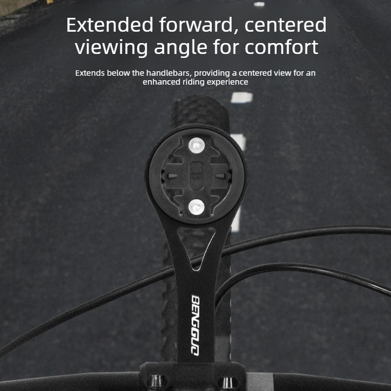 Lightweight Bike Computer Mount, One-Piece Extension Mount, Aluminum Alloy Cycling Mount - Black
