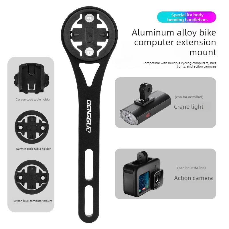 Lightweight Bike Computer Mount, One-Piece Extension Mount, Aluminum Alloy Cycling Mount - Red