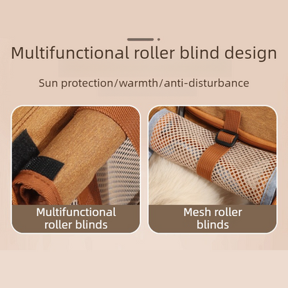 Multifunctional Pet Travel Bag: Large Capacity, Breathable, Portable, Handheld or Crossbody Pet Bag - Brown