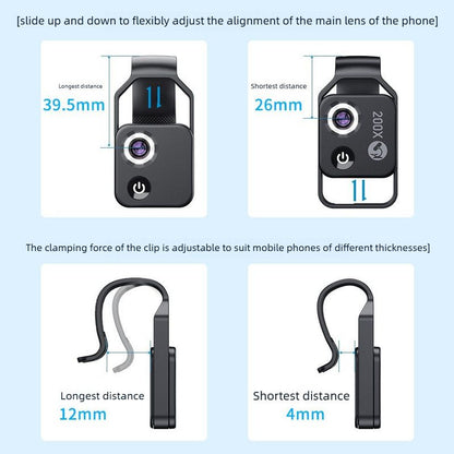 HD 200x Portable Microscope Lens for Smartphones – Kids Educational Science Toy, Biological Experiment Tool with CPL Filter