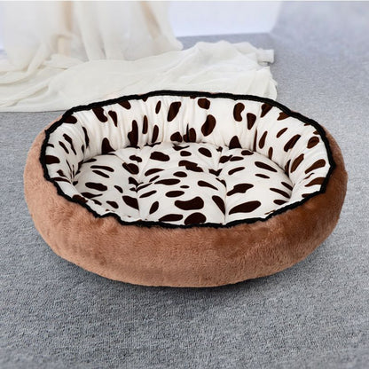 Winter Warm Round Pet Bed Arctic Fleece High Resilience Four Seasons Bed for Cat Dog