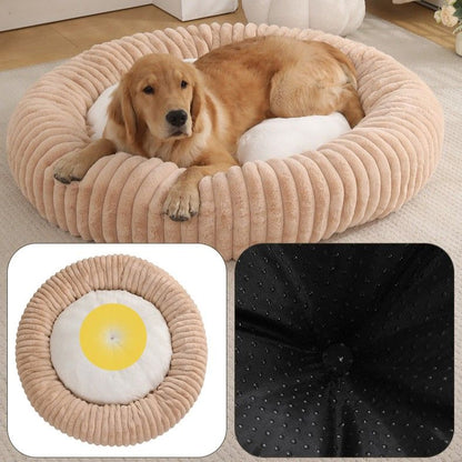 Round Warm Pet Nest Soft Circular Kennel Deep Sleep Winter Bed for Small Medium Pets