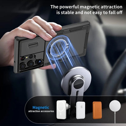 2-in-1 Magnetic Sliding Lens Case, Black for Samsung S23Ultra