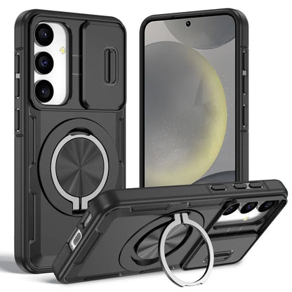 2-in-1 Magnetic Sliding Lens Case, Black for Samsung S25