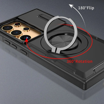 2-in-1 Magnetic Sliding Lens Case, Black for Samsung S25Ultra