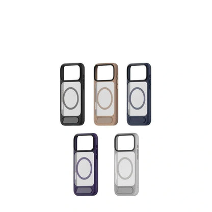 MagSafe Case for iPhone 17 - Purple Matte Shockproof Cover with Hidden Kickstand