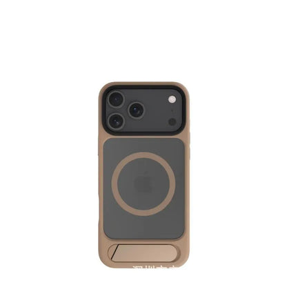 MagSafe Case for iPhone 17 Pro Max - Brown Matte Shockproof Cover with Hidden Kickstand