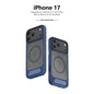 MagSafe Case for iPhone 17 - Blue Matte Shockproof Cover with Hidden Kickstand