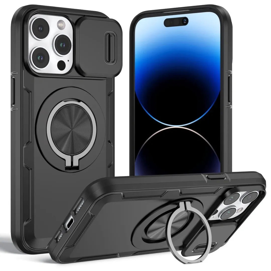 2-in-1 Magnetic Sliding Lens Case, Black for iPhone 14 Pro Max